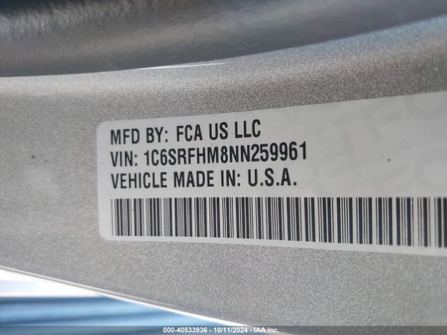 1C6SRFHM8NN259961 RAM 1500 Limited  4x4 5'7 Box