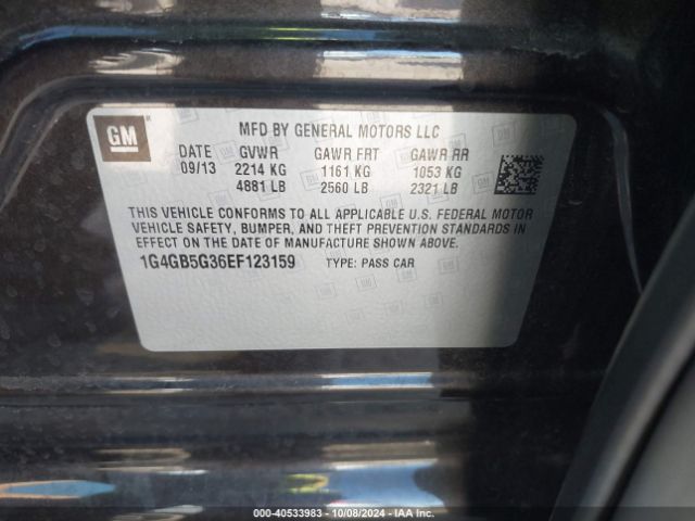 1G4GB5G36EF123159 Buick Lacrosse Leather Group