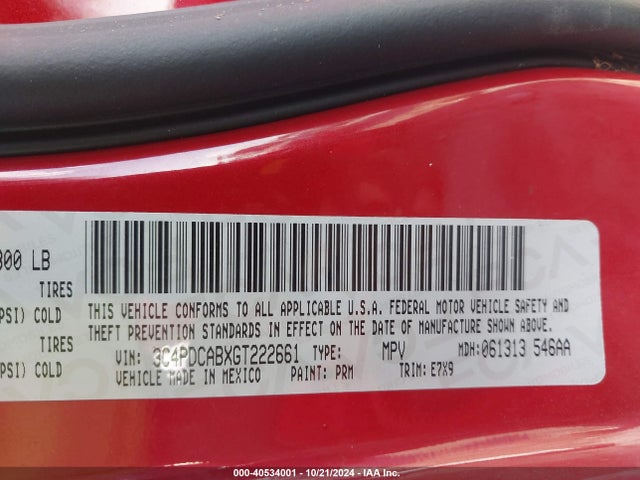 Dodge JOURNEY SE 2016 3C4PDCABXGT222661 Image 9
