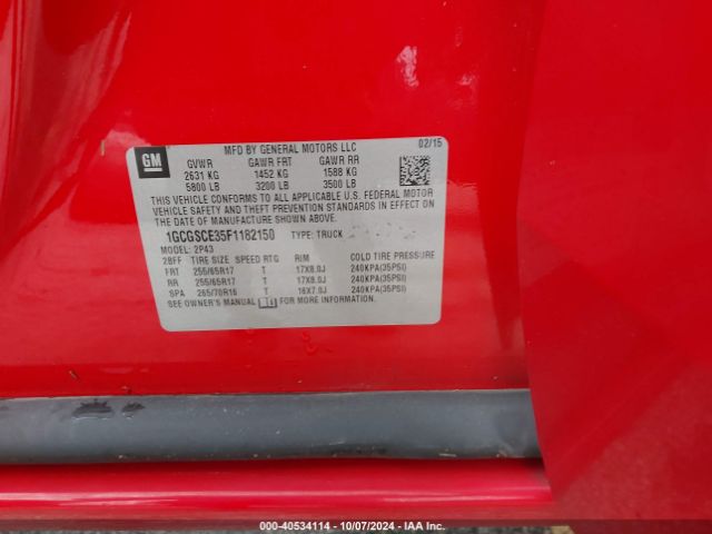 1GCGSCE35F1182150 Chevrolet Colorado Z71