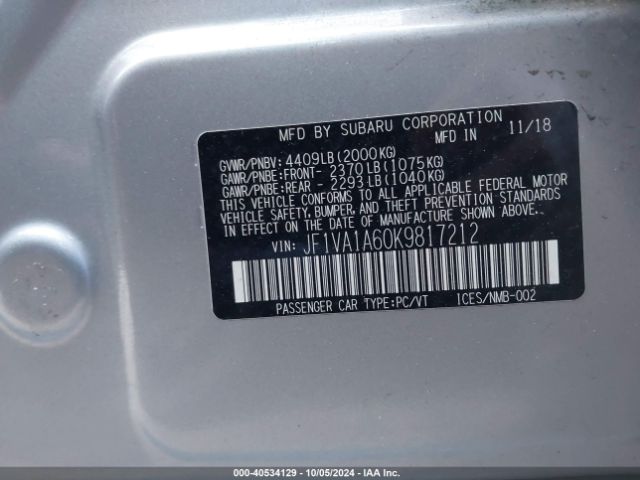 JF1VA1A60K9817212 Subaru WRX