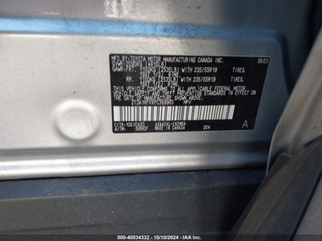2T3A1RFVXPC369965 Toyota Rav4 Xle Premium