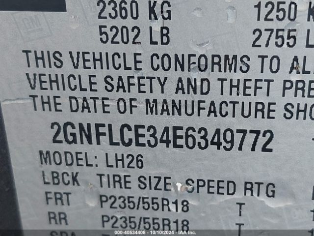 2GNFLCE34E6349772 Chevrolet Equinox 2lt