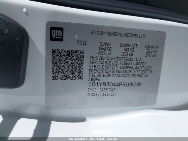 1G1YB2D44P5109749 Chevrolet Corvette Stingray Rwd  2lt