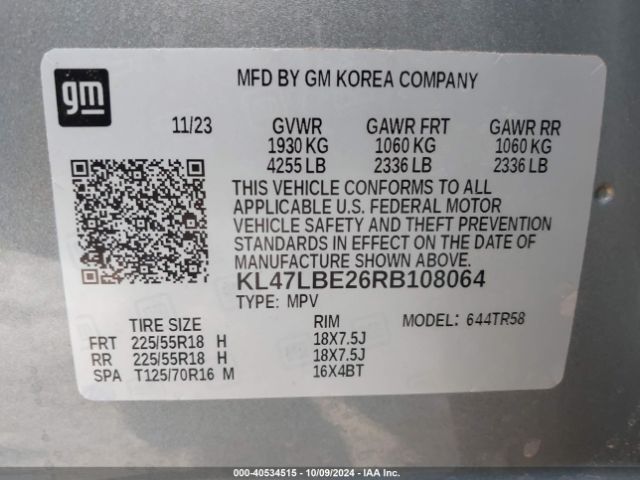 KL47LBE26RB108064 Buick Envista Sport Touring Fwd