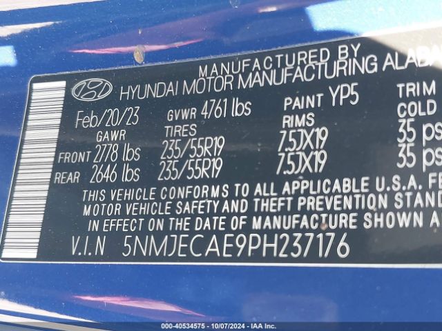 2023 HYUNDAI TUCSON 5NMJECAE9PH237176 Photo 8