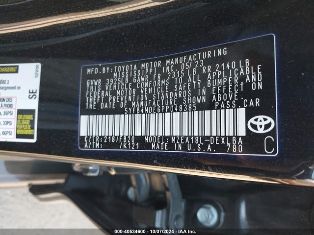 Toyota COROLLA LE 2023 5YFB4MDE6PP048385 Image 9