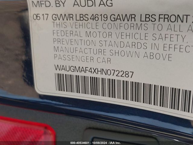 WAUGMAF4XHN072287 Audi A4 2.0t Ultra Premium