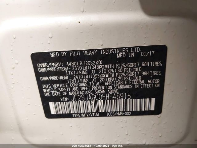 JF2SJAGC0HH548915 Subaru Forester 2.5i Premium