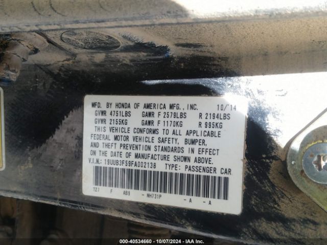 19UUB3F59FA002138 Acura Tlx V6 Tech