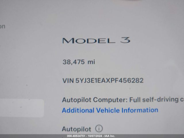 5YJ3E1EAXPF456282 Tesla Model 3 Rear-wheel Drive
