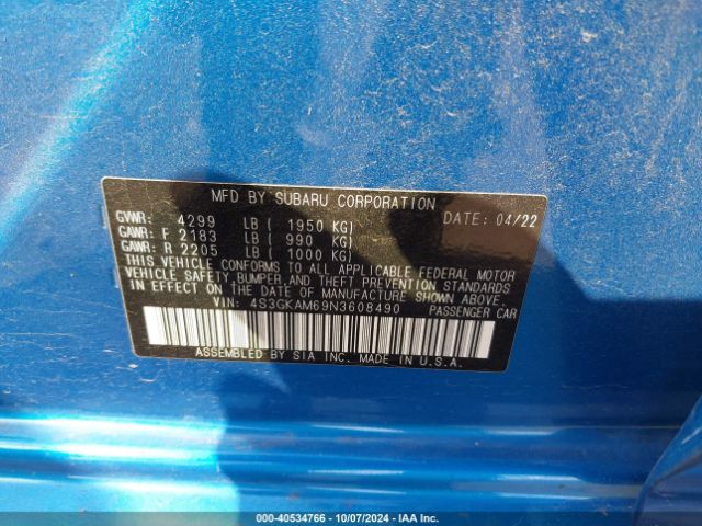 4S3GKAM69N3608490 Subaru Impreza Sport