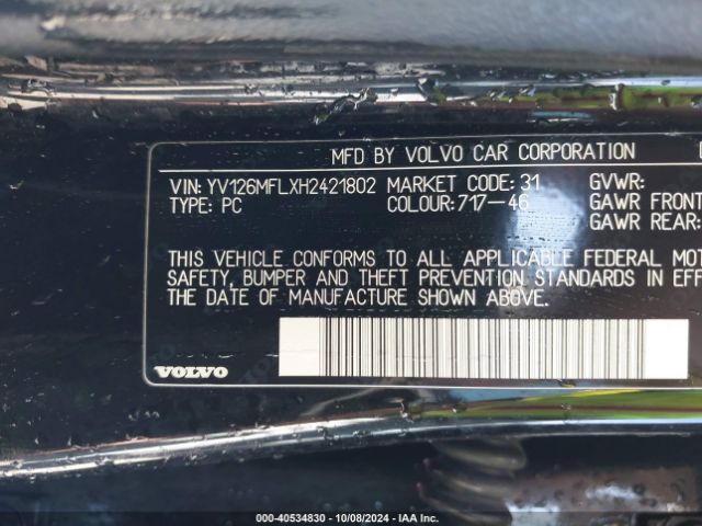 YV126MFLXH2421802 Volvo S60 T5 Dynamic