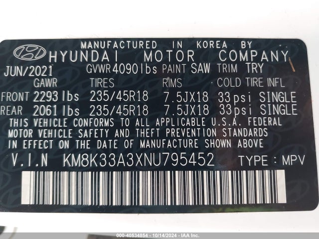 Hyundai Kona N Line 2022 KM8K33A3XNU795452 Image 9