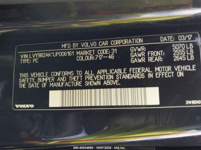 LVY982AK1JP006161 Volvo S90 T5 Momentum