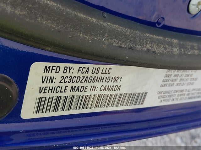 Dodge Challenger Sxt 2022 2C3CDZAG6NH151921 Image 9