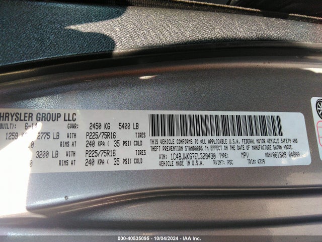 1C4BJWKG7EL328430 Jeep Wrangler Unlimited Sport