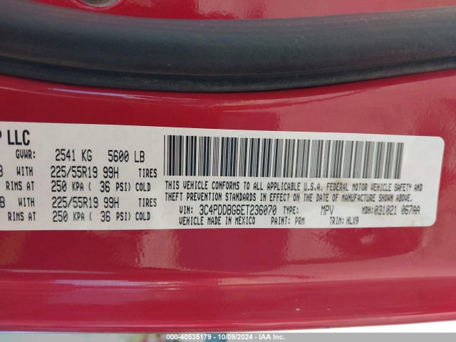 Dodge Journey Sxt 2014 3C4PDDBG6ET236070 Image 9