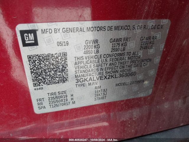 3GKALVEX2KL368060 GMC Terrain Slt