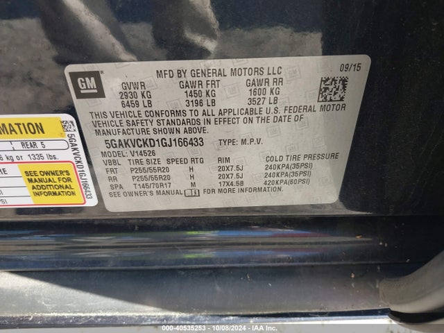 Buick Enclave Premium 2016 5GAKVCKD1GJ166433 Image 9