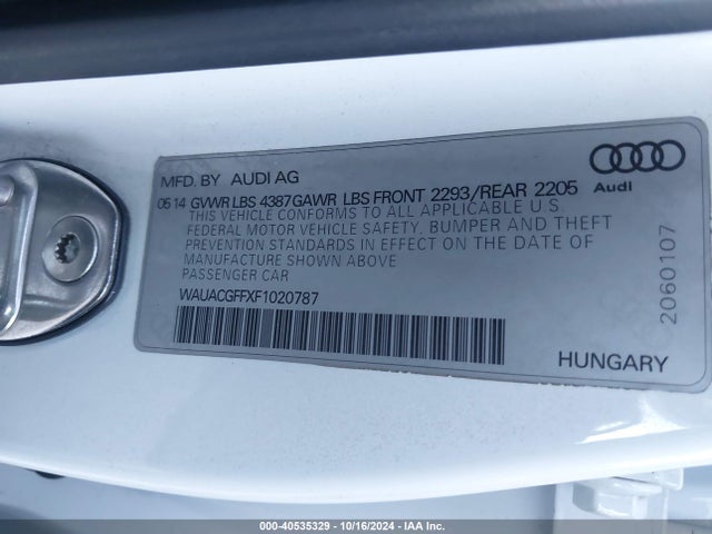 Audi A3 1.8t Premium 2015 WAUACGFFXF1020787 Image 9