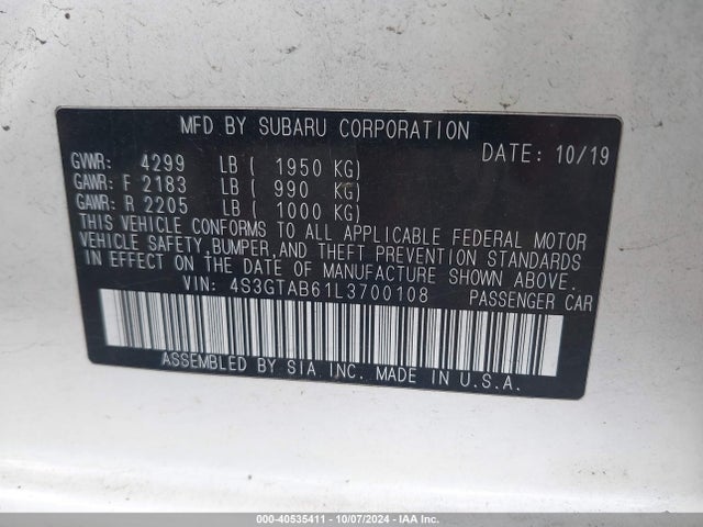 4S3GTAB61L3700108 Subaru Impreza 5-door