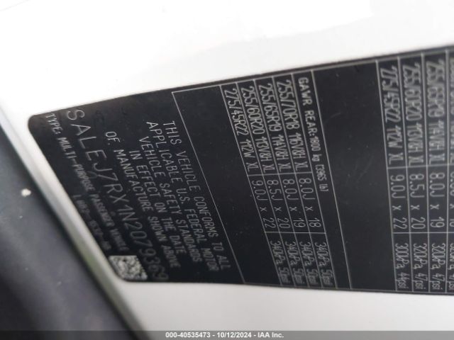SALEJ7RX1N2079369 Land Rover Defender 110 S