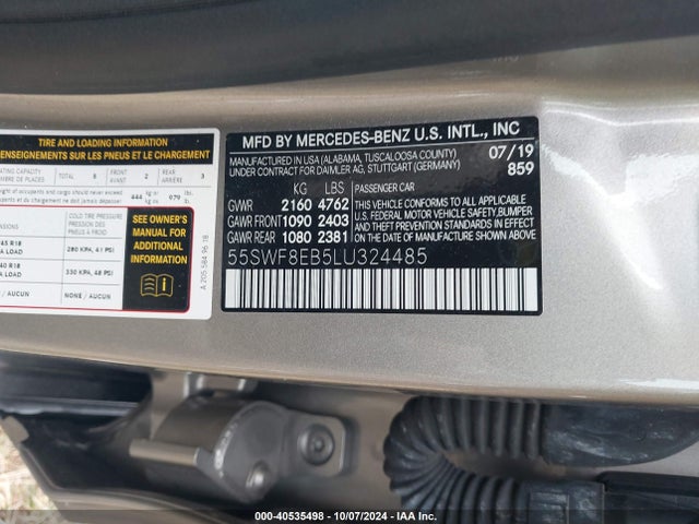 55SWF8EB5LU324485 Mercedes-Benz C 300 4matic