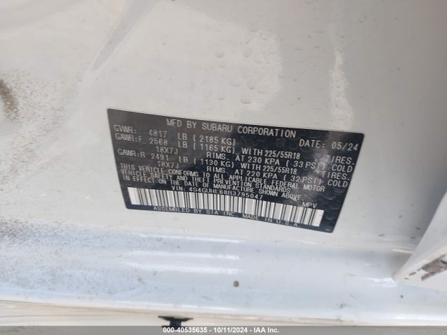 4S4GUHL68R3795047 Subaru Crosstrek Limited