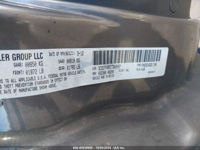 2012 FIAT 500 3C3CFFAR5CT309597 Photo 8