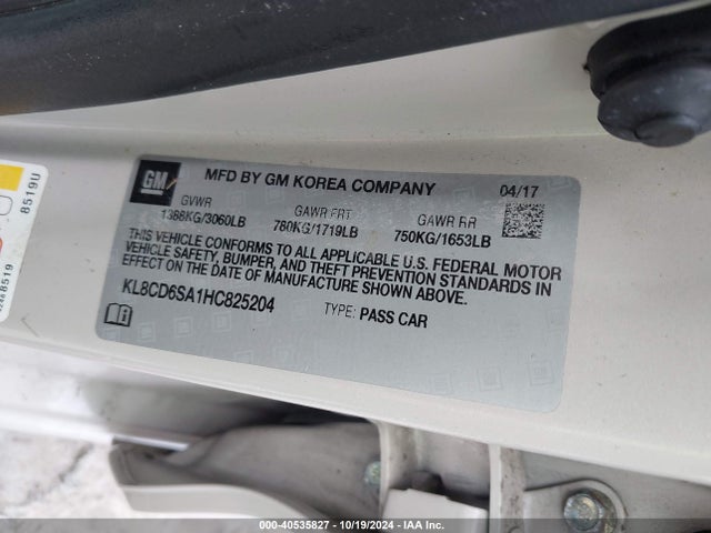 Chevrolet Spark 1lt Cvt 2017 KL8CD6SA1HC825204 Image 9