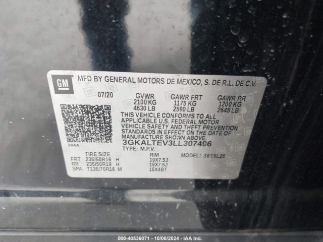 3GKALTEV3LL307496 GMC Terrain Awd Sle