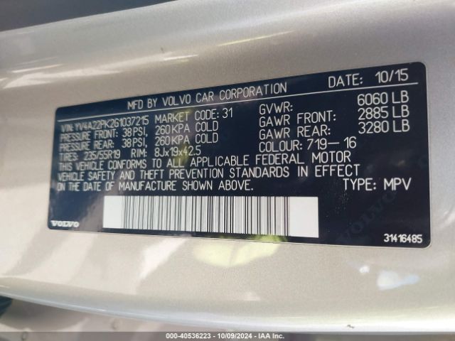 YV4A22PK2G1037215 Volvo Xc90 T6 Momentum