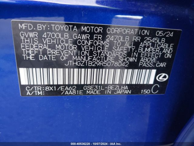JTHGZ1B29R5078042 Lexus Is 350 F Sport