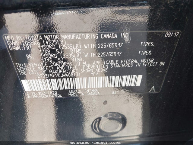 Toyota RAV4 LE 2018 2T3ZFREV0JW408414 Image 9