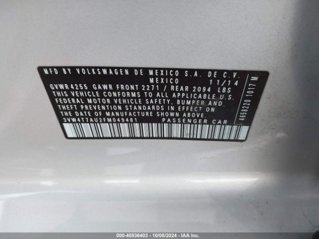 3VW4T7AU2FM049481 Volkswagen Golf Gti 2.0t Se 4-door