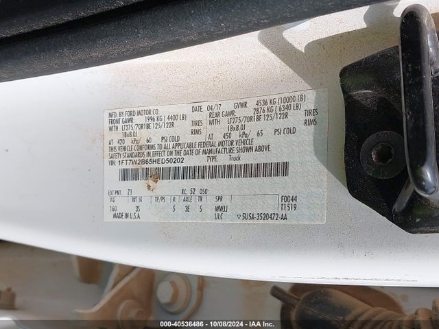Ford F-250 Xlt 2017 1FT7W2B65HED50202 Image 9