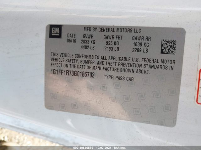 1G1FF1R73G0186702 Chevrolet Camaro 1ss