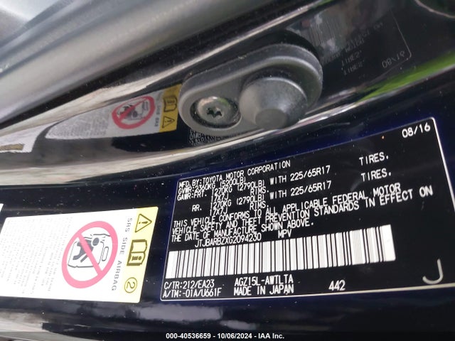 Lexus NX 200T 2016 JTJBARBZXG2094230 Image 9