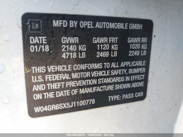 W04GR6SX5J1100778 Buick Regal Sportback Essence