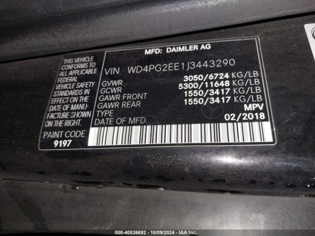 2018 MERCEDES-BENZ METRIS WD4PG2EE1J3443290 Photo 8