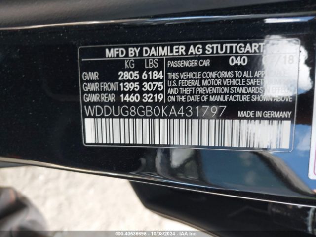 WDDUG8GB0KA431797 Mercedes-Benz S 560 4matic