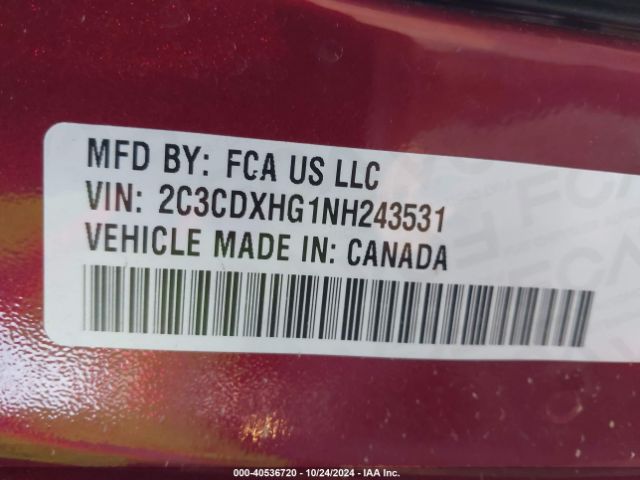 2C3CDXHG1NH243531 Dodge Charger Gt Rwd