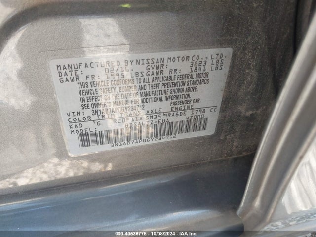 Nissan SENTRA SV 2016 3N1AB7AP0GY234712 Image 9