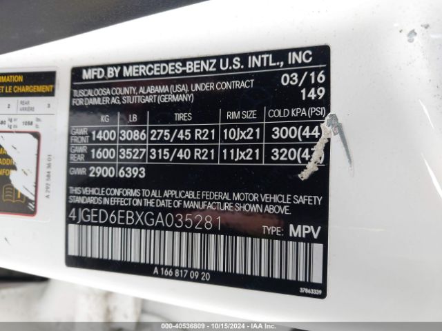 4JGED6EBXGA035281 Mercedes-Benz Gle 450 Amg Coupe 4matic