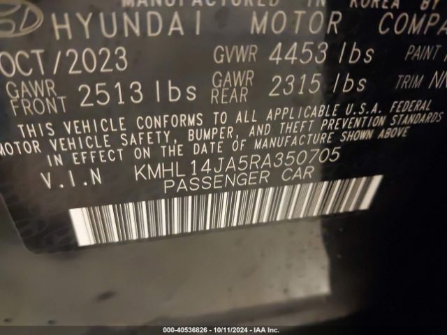 KMHL14JA5RA350705 Hyundai SONATA SEL