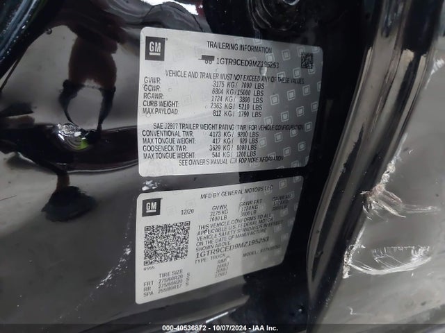 GMC Sierra 1500 4wd  Standard Box Elevation 2021 1GTR9CED9MZ195253 Image 9