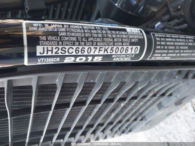 2015 HONDA VT1300 JH2SC6607FK500610 Photo 9