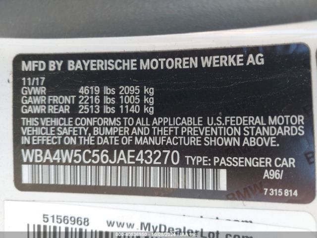 WBA4W5C56JAE43270 BMW 430i Xdrive