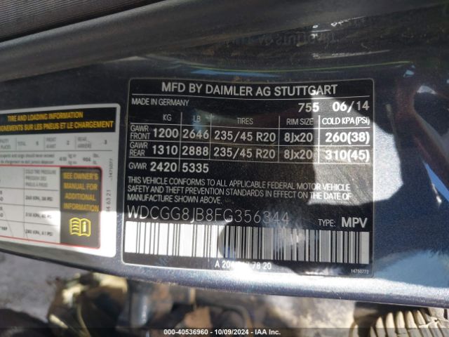 WDCGG8JB8FG356344 Mercedes-Benz Glk 350 4matic